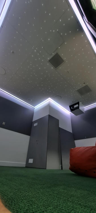 StarEFX star ceiling panels installed in healthcare facility with fibre optic star points